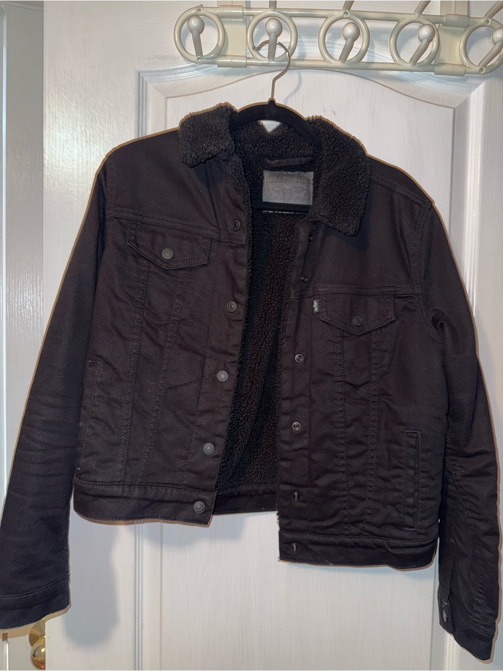 Levi's Black Sherpa-Lined Jacket